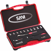 SAM Outillage 75-SH28Z Coffret de douilles/accessoires 1/2 27 Outils de 8 à 32 mm