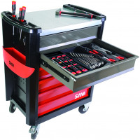 Selection de maintenance industrielle 149 outils en module mousse + servante 6 tiroirs SERVI-630N