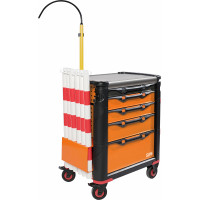 Servante série 41 5 tiroirs - orange + composition 16 outils isolés 1000v