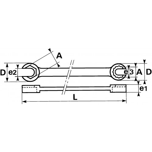 SAM Outillage 104-TR5H Jeu de 5 clés polygonales à tuyauter 6 pans de 7 à  19 mm : : Bricolage