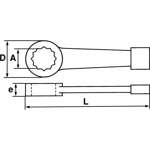 104-N-  Clés polygonales à tuyauter 12 pans en mm - Clés de serrage