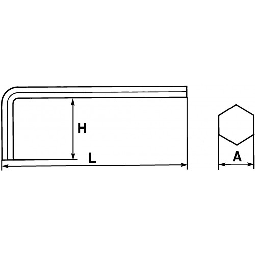 Clé hexagonale Allen, Série longue, Dimensions : 5,5 mm