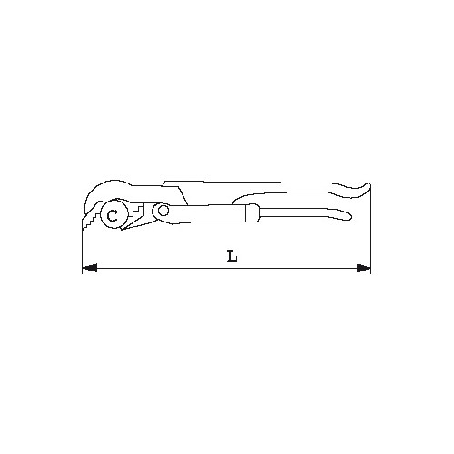 Outil de plombier : Clé serre-tube 45° - modèle suédois - série 0104