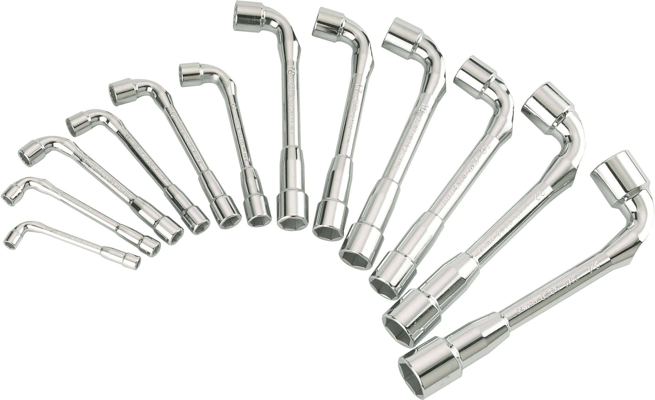 SAM Outillage 94-SDJ6 Jeu de 6 clés à pipe débouchées 6/6 pans de 7 à 17 mm 