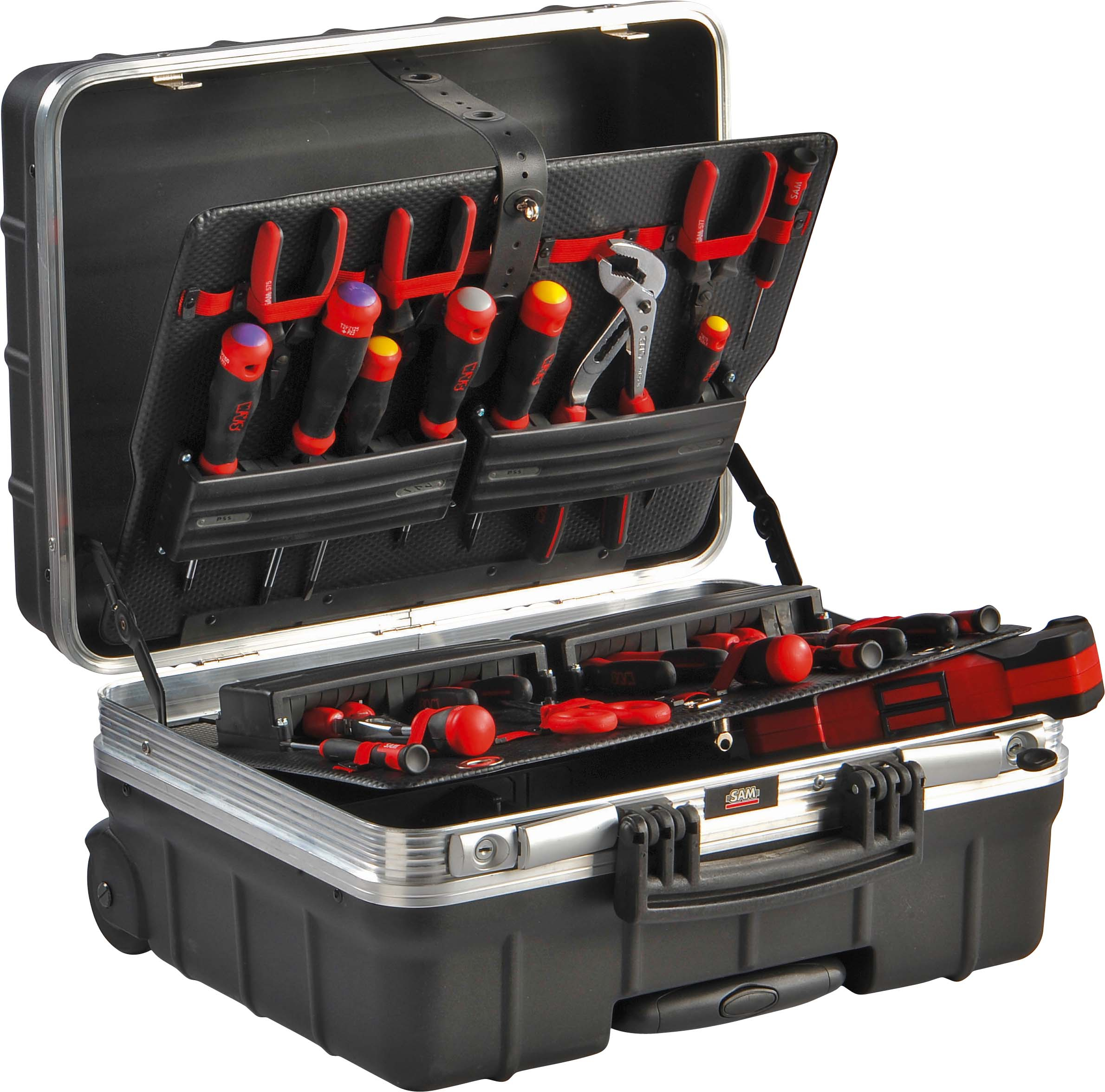 CP-99TVH  Composition de 99 outils avec valise coque polypropylène pour le  technicien de maintenance électromécanique - Métiers et compositions