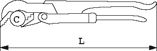 Outil de plombier : Clé serre-tube 45° - modèle suédois - série 0104